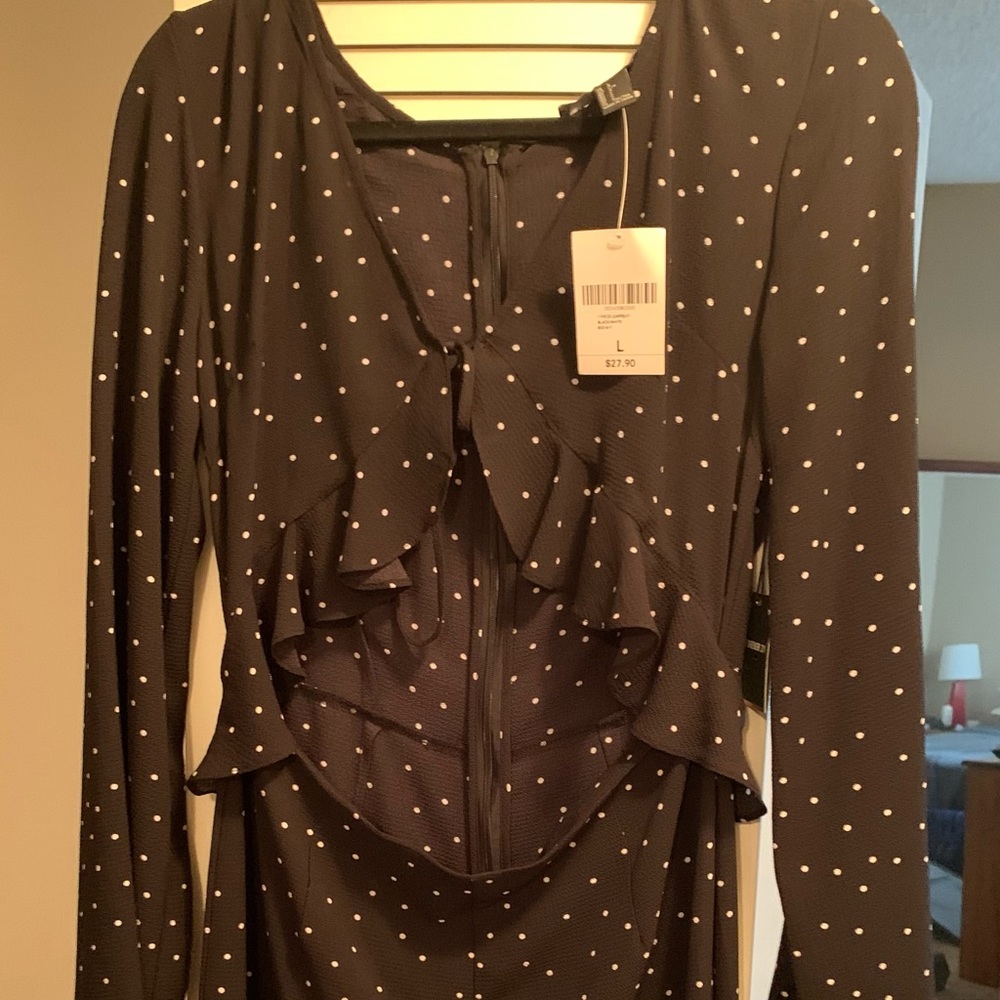 Cutout polka dot jumpsuit